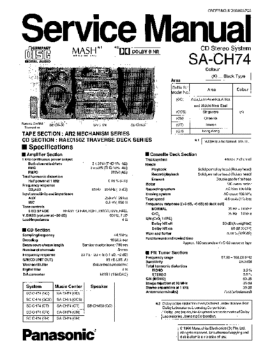 panasonic sa-ch74  panasonic Audio sa-ch74.pdf