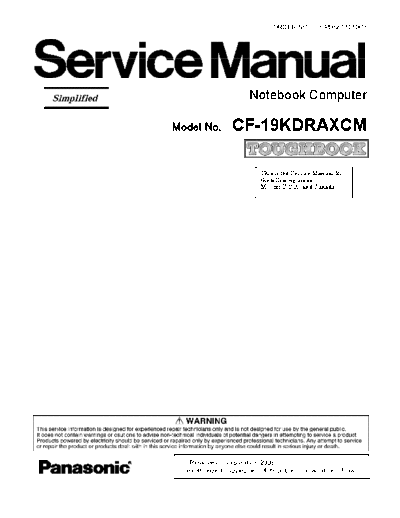 panasonic CF-19KDRAXCM  panasonic Laptop CF-19KDRAXCM.pdf