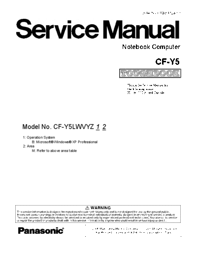 panasonic CF-Y5LWVYZBM  panasonic Laptop CF-Y5LWVYZBM.pdf