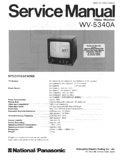 panasonic WV-4340A CCTV Monitor  panasonic TV Panasonic_WV-4340A_CCTV_Monitor.pdf