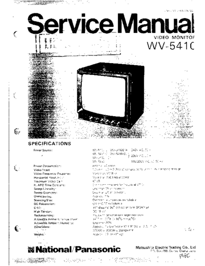 panasonic Panasonic WV-5410 CCTV Monitor  panasonic TV Panasonic_WV-5410_CCTV_Monitor.pdf