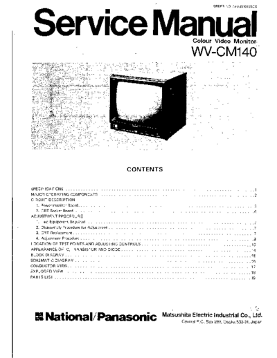 panasonic WV-CM140 CCTV Monitor  panasonic TV Panasonic_WV-CM140_CCTV_Monitor.pdf
