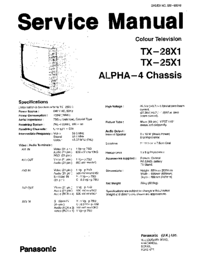 panasonic tx-25x1  panasonic TV tx-25x1.pdf