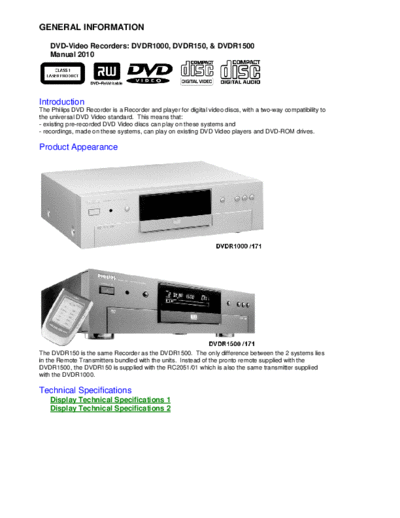 Philips dvdr1000 ps  Philips CD DVD dvdr1000_ps.pdf