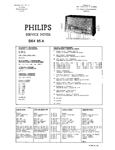 Philips b6x85a  Philips Historische Radio`s b6x85a.pdf