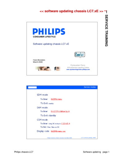 Philips software updating chassis lc7 115  Philips Philips ays learning centre (div Training Manuals) software_updating_chassis_lc7_115.pdf