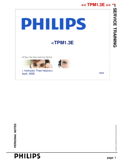 Philips training tpm1 3e v2 184  Philips Philips ays learning centre (div Training Manuals) training_tpm1_3e_v2_184.pdf