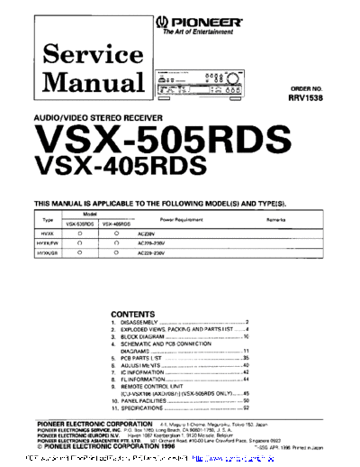 Pioneer sm pioneer vsx-505rds 362  Pioneer Audio sm_pioneer_vsx-505rds_362.pdf