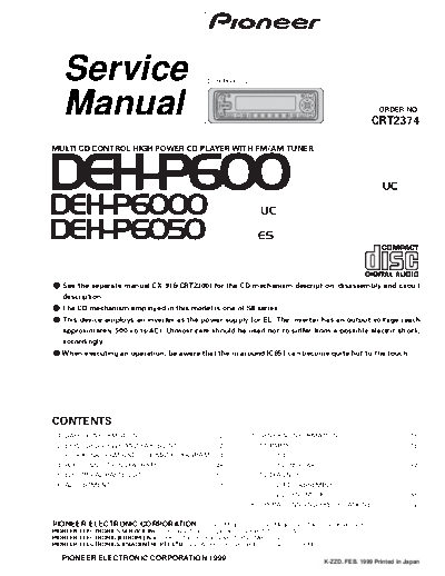 Pioneer deh-p600 6000 6050 104  Pioneer Car Audio deh-p600_6000_6050_104.pdf