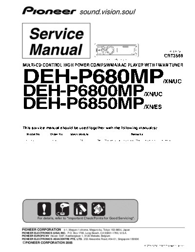 Pioneer DEH-P680MP 6800 6850  Pioneer Car Audio DEH-P680MP_6800_6850.pdf