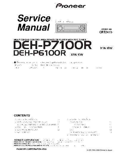 Pioneer DEH-P7100R P6100R crt2475   Pioneer Car Audio DEH-P7100R_P6100R_crt2475_.zip