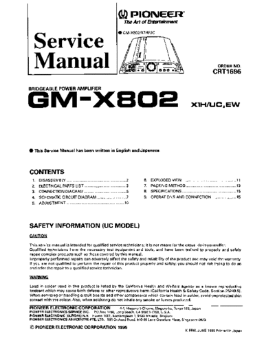 Pioneer gm-x802 198  Pioneer Car Audio gm-x802_198.pdf