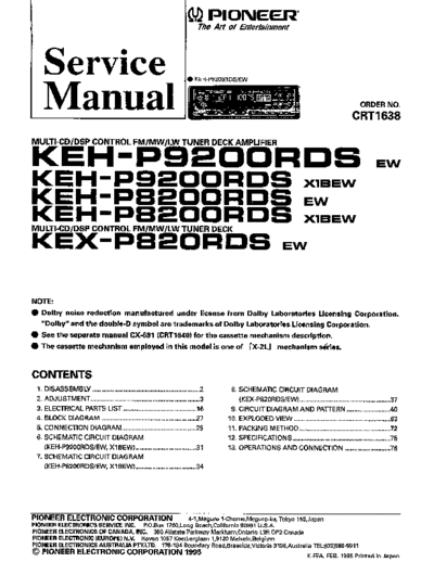 Pioneer KEX-P820 KEH-P82 9200RDS  Pioneer Car Audio KEX-P820_KEH-P82_9200RDS.pdf