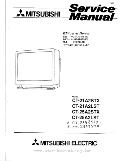 MITSUBISHI ct-25a2stx  MITSUBISHI TV CT-25A2STX ct-25a2stx.zip