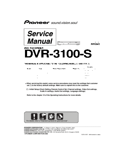 Pioneer dvr-3100-s  Pioneer DVD dvr-3100-s.pdf