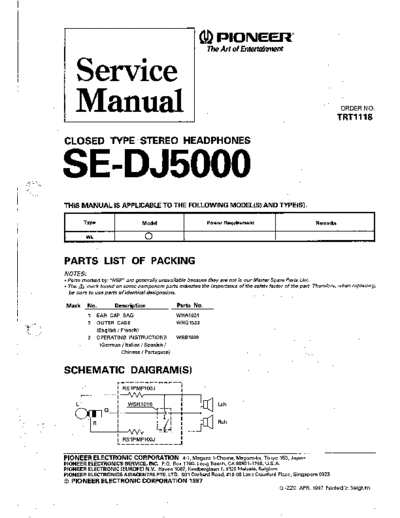 Pioneer trt1118 se dj5000 116  Pioneer Head-Phones trt1118_se_dj5000_116.pdf