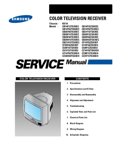 Samsung CB-21H12TS chassis KS1A  Samsung TV CB-21H12TS chassis KS1A.rar