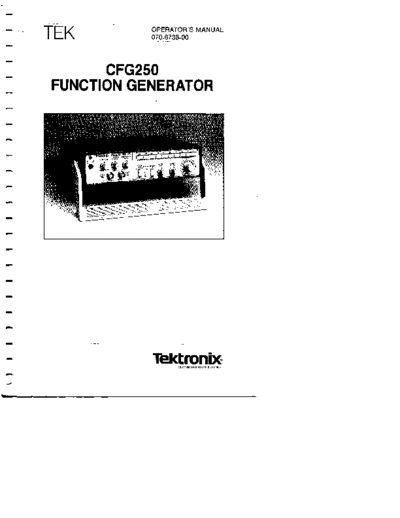 Tektronix tektronix cfg250 Function Generator 1987 op sm  Tektronix CFG250 tektronix_cfg250_Function_Generator_1987_op_sm.pdf
