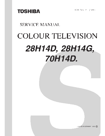 TOSHIBA Toshiba 28H14  TOSHIBA TV Toshiba 28H14.zip