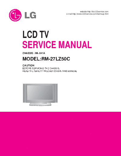 LG LG RU-27LZ50C LCD TV Service Manual  LG LCD LG_RU-27LZ50C_LCD_TV_Service_Manual.zip