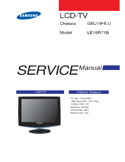 Samsung GBU19HEU CHASSIS LE19R71B LCD TV SM.part1  Samsung LCD TV GBU19HEU CHASSIS LE19R71B LCD TV SM SAMSUNG_GBU19HEU_CHASSIS_LE19R71B_LCD_TV_SM.part1.rar