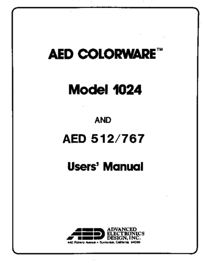 aed 990024-01B Model 1024 Color Graphics Terminal User