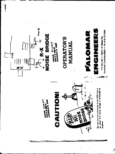 Palomar Engineers R-X Noise Bridge (Ham) (1978) WW  . Rare and Ancient Equipment Palomar Palomar Engineers R-X Noise Bridge (Ham) (1978) WW.djvu