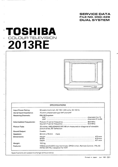 TOSHIBA 2013re  TOSHIBA TV 2013RE 2013re.djvu