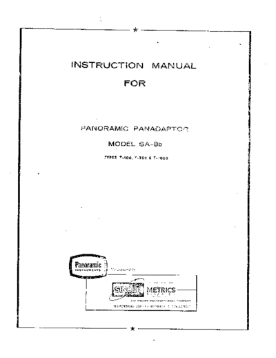 PANORAMIC Panoramic SA-8b Manual  . Rare and Ancient Equipment PANORAMIC SA-8B Panoramic SA-8b Manual.pdf