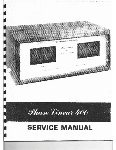 PHASE LINEAR Phase-Linear-400-Service-Manual  . Rare and Ancient Equipment PHASE LINEAR Audio Phase-Linear-400-Service-Manual.pdf