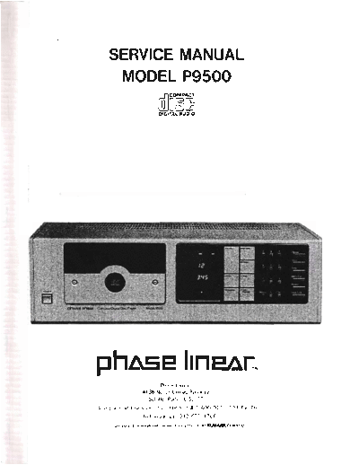 PHASE LINEAR Phase-Linear-P-9500-Service-Manual  . Rare and Ancient Equipment PHASE LINEAR Audio Phase-Linear-P-9500-Service-Manual.pdf