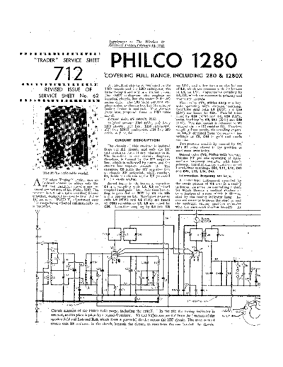 PHILCO (US) Philco 1280  . Rare and Ancient Equipment PHILCO (US) 1280 Philco_1280.pdf