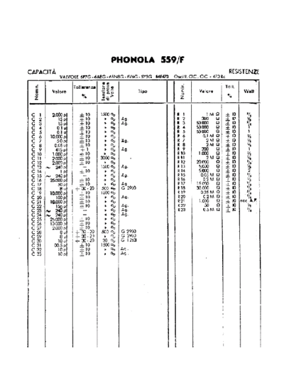 PHONOLA Phonola 559F components  . Rare and Ancient Equipment PHONOLA Audio Phonola 559F components.pdf