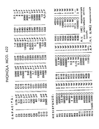 PHONOLA Phonola 622 components  . Rare and Ancient Equipment PHONOLA Audio Phonola 622 components.pdf