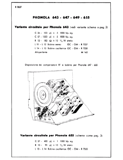 PHONOLA Phonola 643 647 649 655 variants  . Rare and Ancient Equipment PHONOLA Audio Phonola 643 647 649 655 variants.pdf