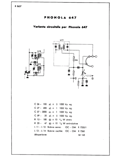 PHONOLA Phonola 647 variant  . Rare and Ancient Equipment PHONOLA Audio Phonola 647 variant.pdf
