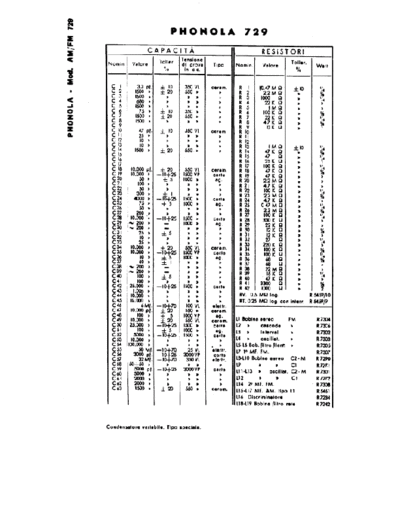 PHONOLA Phonola 729 components  . Rare and Ancient Equipment PHONOLA Audio Phonola 729 components.pdf