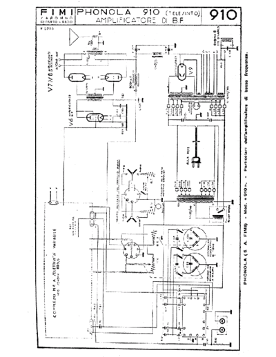 PHONOLA Phonola 910 LF unit alternate  . Rare and Ancient Equipment PHONOLA Audio Phonola 910 LF unit alternate.pdf