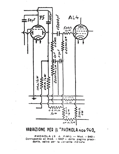 PHONOLA 940 variant  . Rare and Ancient Equipment PHONOLA Audio Phonola 940 variant.pdf