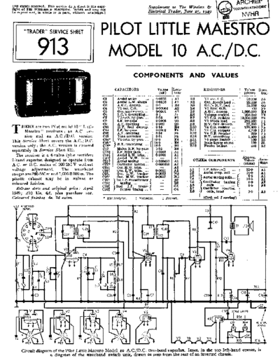 PILOT (US) Pilot 10ACDC  . Rare and Ancient Equipment PILOT (US) 10ACDC LittleMaestro Pilot_10ACDC.pdf