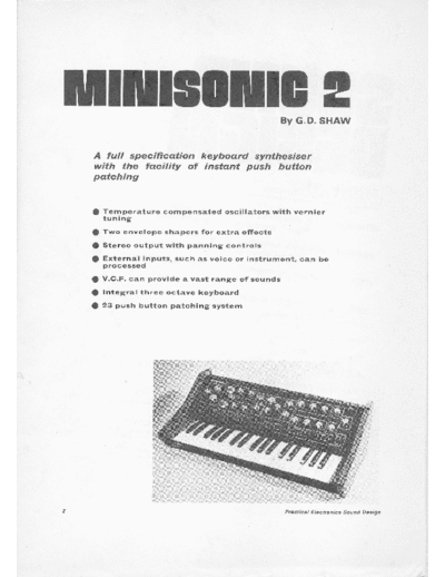 PRACTICAL-ELECTRONICS-SOUND DESIGN MINISONIC-2  . Rare and Ancient Equipment PRACTICAL-ELECTRONICS-SOUND DESIGN Minisonic 2 MINISONIC-2.pdf