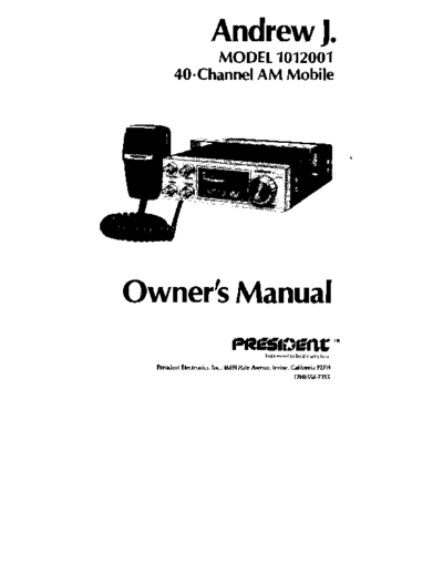 PRESIDENT President 1012001 sm  . Rare and Ancient Equipment PRESIDENT Andrew j President_1012001_sm.pdf