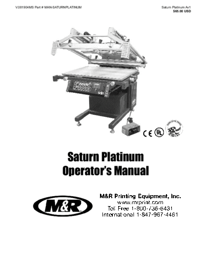 PRINTEX Saturn Platinum-Manual (19 Aug 2004)  . Rare and Ancient Equipment PRINTEX MANUALS Saturn Platinum-Manual (19 Aug 2004).pdf