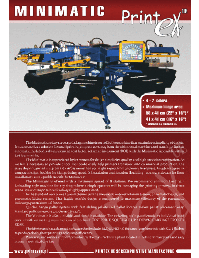 PRINTEX Minimatic  . Rare and Ancient Equipment PRINTEX PRINTEX karty katalogowe Minimatic.pdf