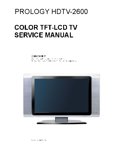 PROLOGY Prology HDTV-2600 v412-29.1 sm  . Rare and Ancient Equipment PROLOGY HDTV-2600 V412-29.1 SM Prology HDTV-2600_v412-29.1 sm.pdf