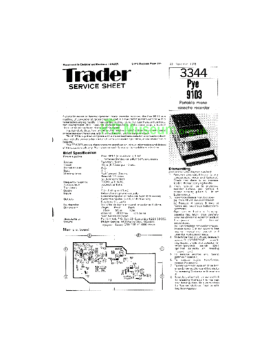 PYE (GB) pye 9103 trader  . Rare and Ancient Equipment PYE (GB) 9103 pye_9103_trader.pdf