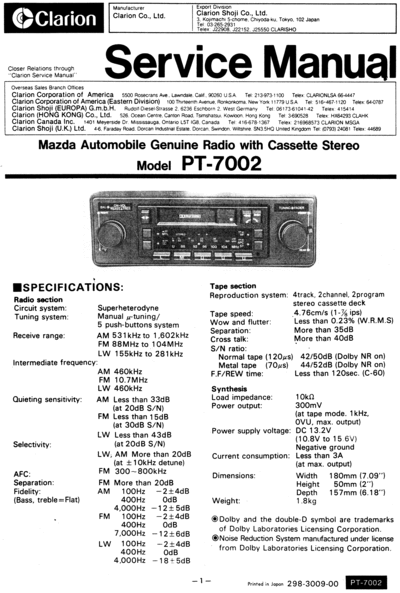 clarion pt7002  clarion PT7002 clarion_pt7002.zip