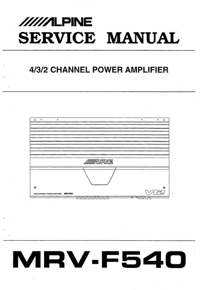 ALPINE MRV-F540 SM  ALPINE Car Audio MRV-F540 Alpine_MRV-F540_SM.djvu