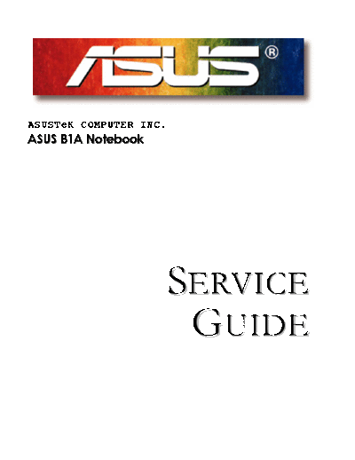 asus Service manual Asus B1A  asus ASUS B1A Service_manual_Asus_B1A.rar