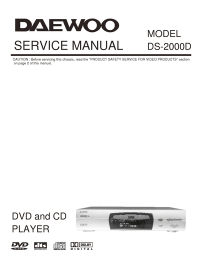 Daewoo ds-2000d  Daewoo DVD DS-2000D ds-2000d.djvu
